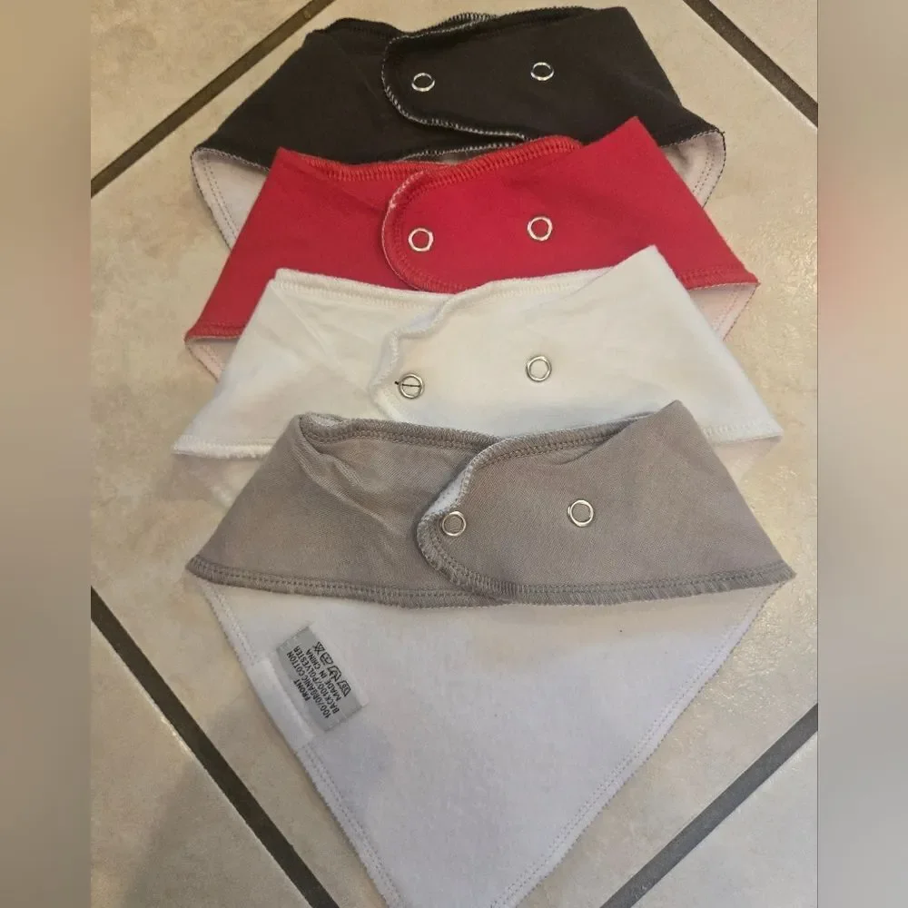 4 Set Of Baby Bandana Bibs Organic Cotton